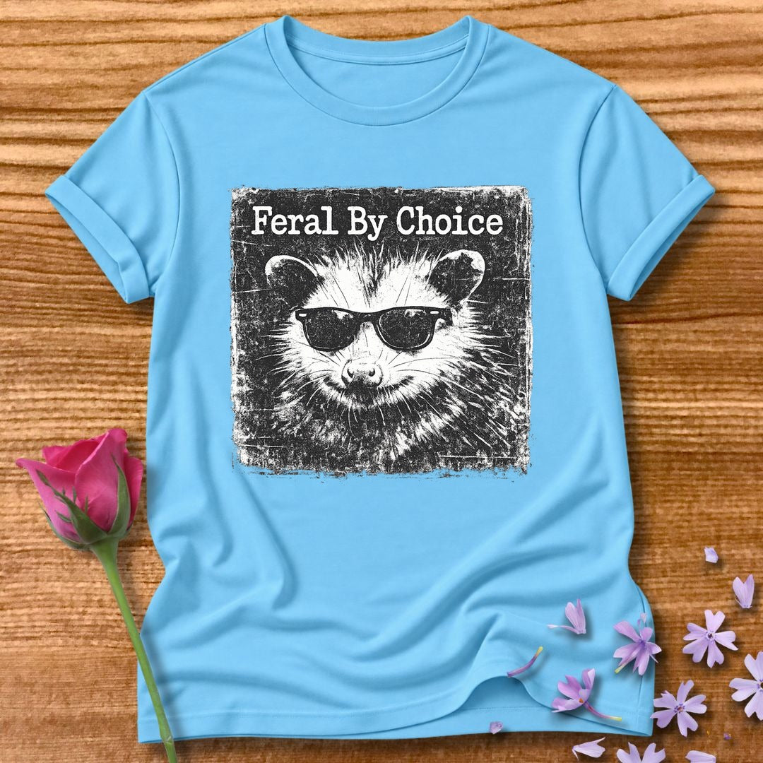 Feral By Choice — Vintage Raccoon Sticker Graphic in Sky