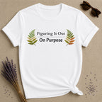 Figuring It Out On Purpose — Botanical Fern Leaf T-Shirt for Women in White