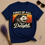 First of All I’m a Delight — Washed Out Vintage Opossum T-Shirt for Women in Navy