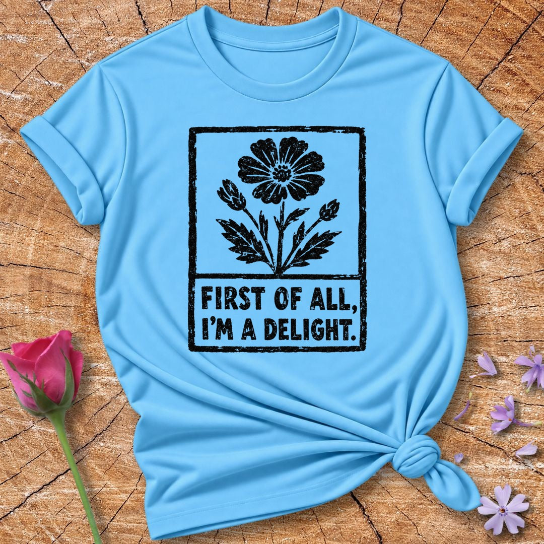 First of All I’m a Delight — Woodcut Wildflower Stamp in Sky