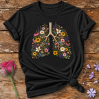 Floral Lungs T-Shirt in Black