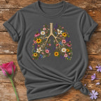 Floral Lungs T-Shirt in Charcoal