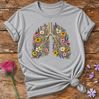 Floral Lungs T-Shirt in Sport Grey