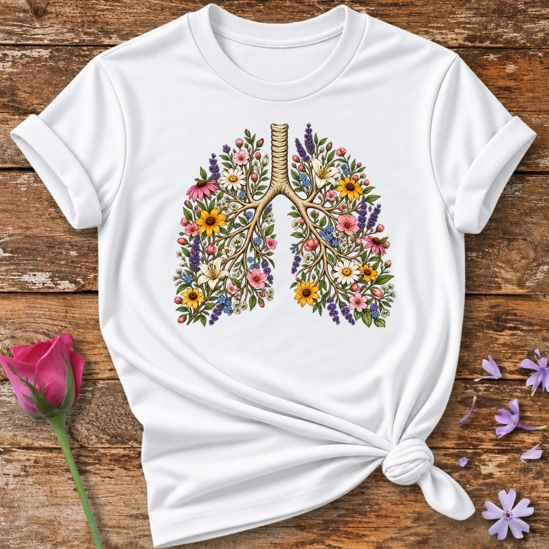 Floral Lungs T-Shirt in White