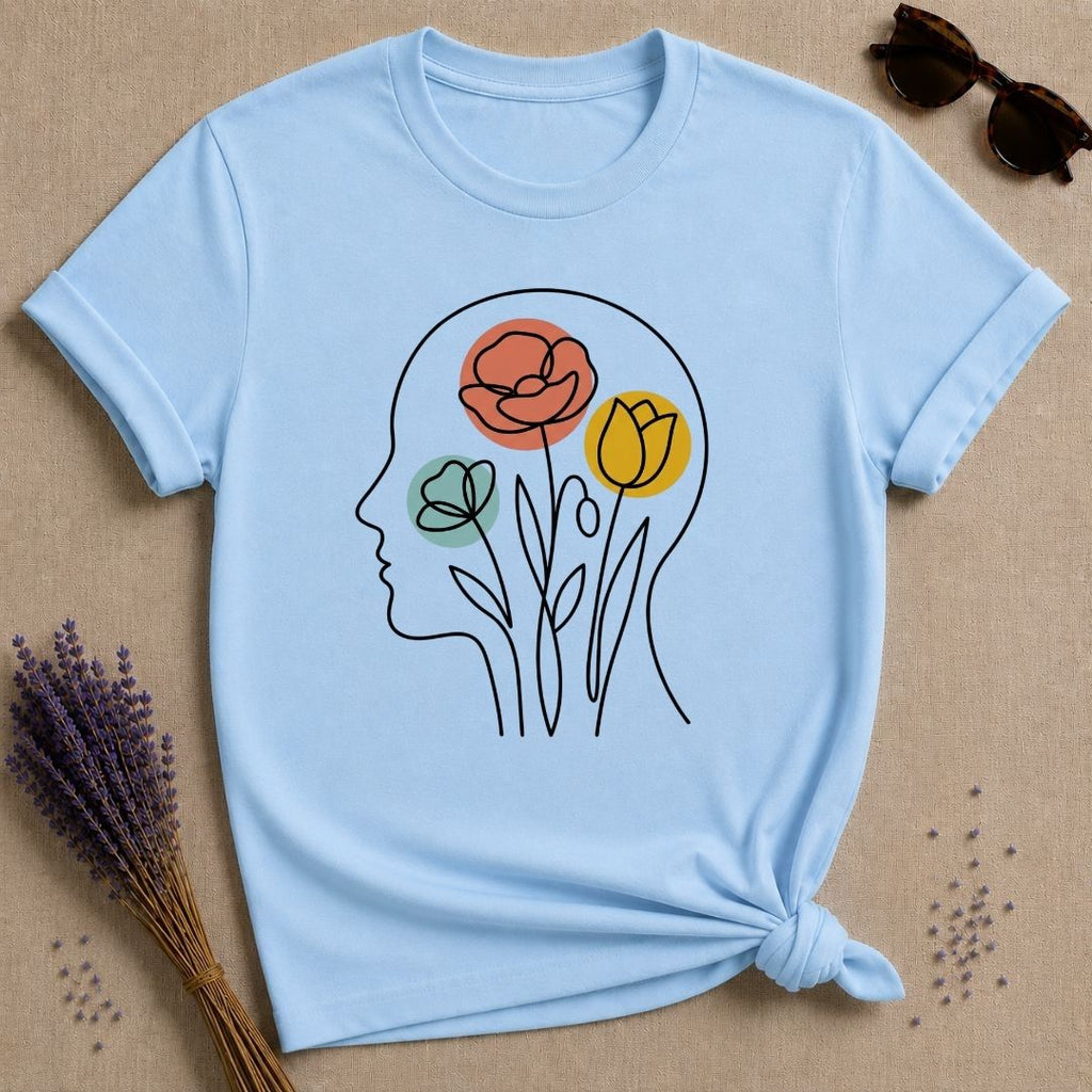 Flowers in Mind botanical graphic tee for women