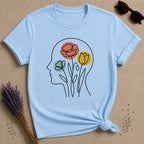 Flowers in Mind botanical graphic tee for women