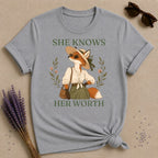 Fox She Knows Her Worth T-Shirt - Sport Grey