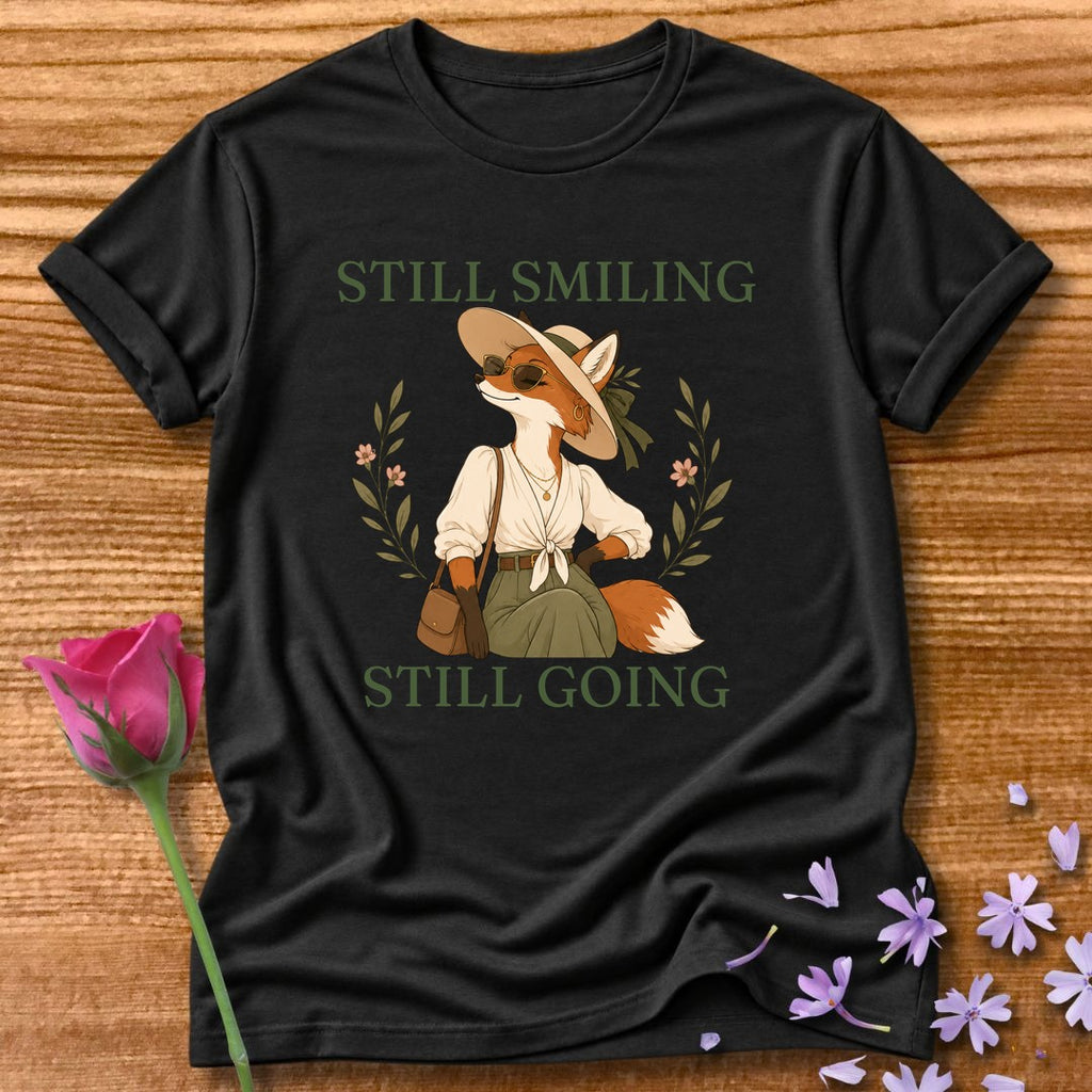 Fox — Still Smiling Still Going Vintage Aesthetic Animal in Black