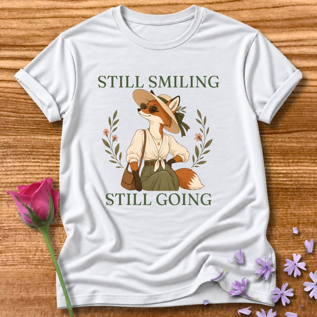 Fox — Still Smiling Still Going Vintage Aesthetic Animal in White