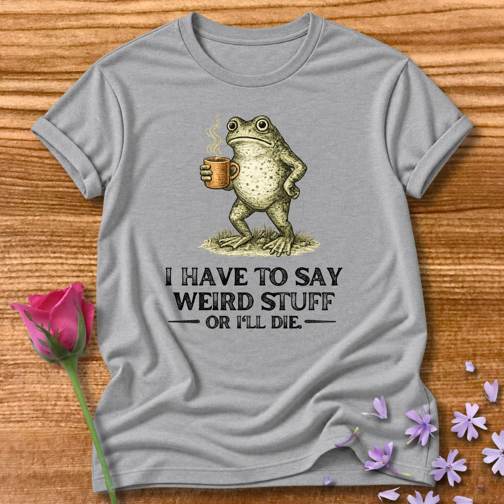Frog with Coffee — Vintage Engraving Graphic in Sport Grey