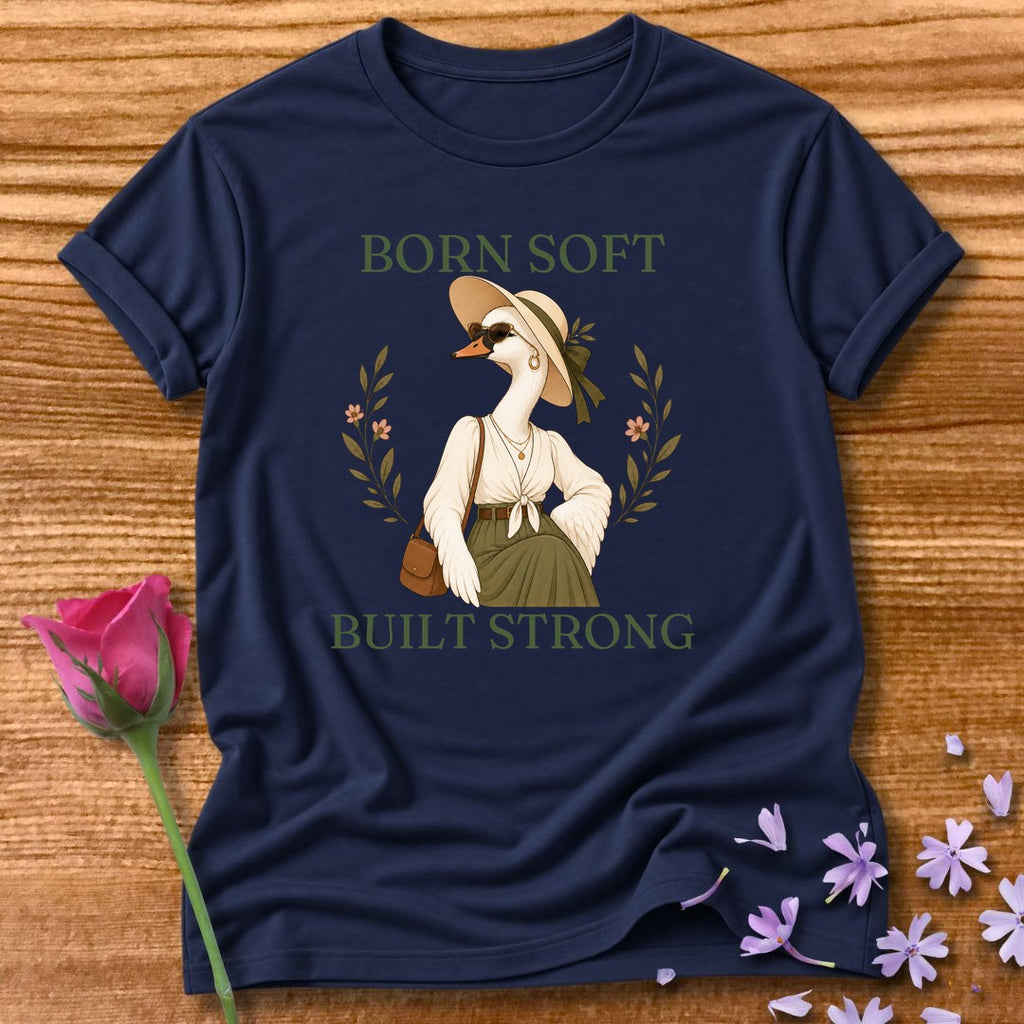 Goose — Born Soft Built Strong Vintage Aesthetic Animal in Navy
