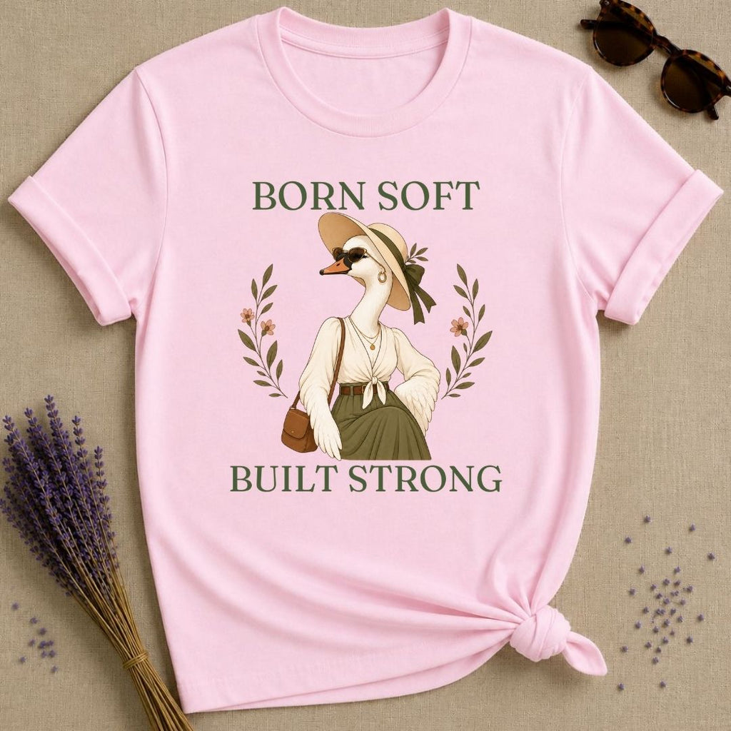Goose Born Soft Built Strong T-Shirt - Light Pink