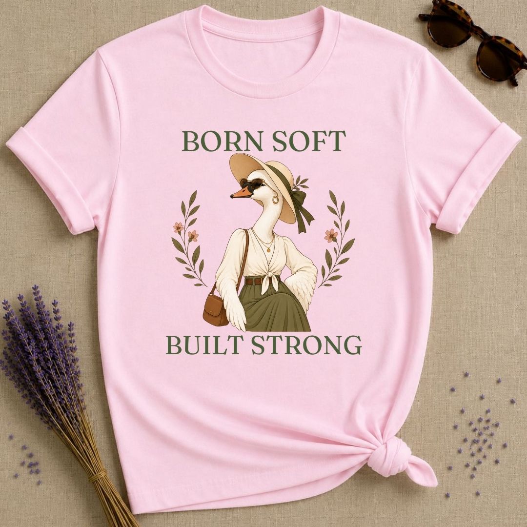 Goose Born Soft Built Strong T-Shirt - Light Pink