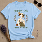 Goose She Knows Her Worth T-Shirt - Light Blue