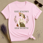 Goose She Knows Her Worth T-Shirt - Light Pink