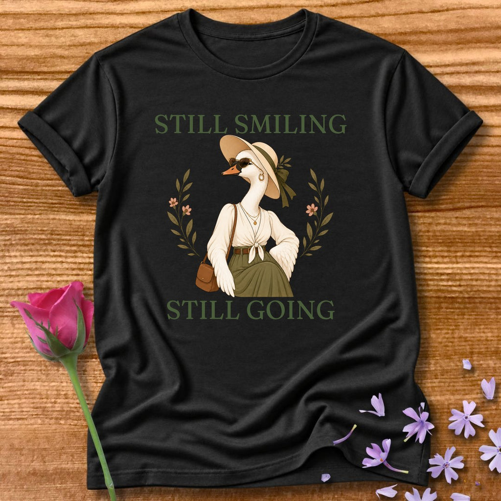 Goose — Still Smiling Still Going Vintage Aesthetic Animal in Black