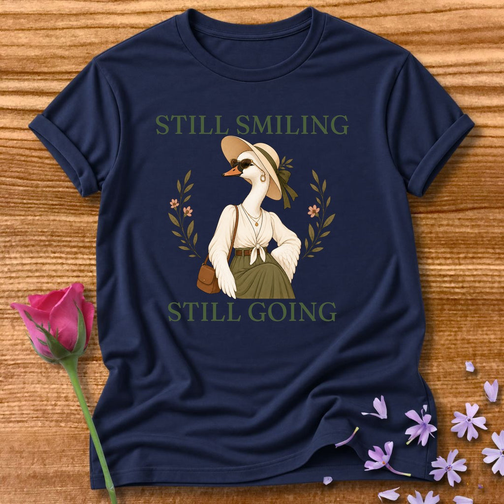 Goose — Still Smiling Still Going Vintage Aesthetic Animal in Navy