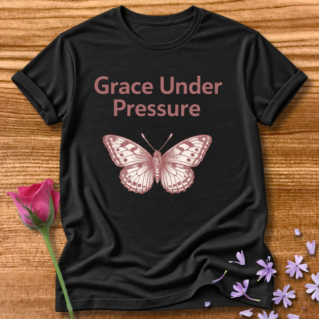 Grace Under Pressure — Vintage Moth Botanical in Black
