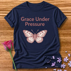 Grace Under Pressure — Vintage Moth Botanical in Navy