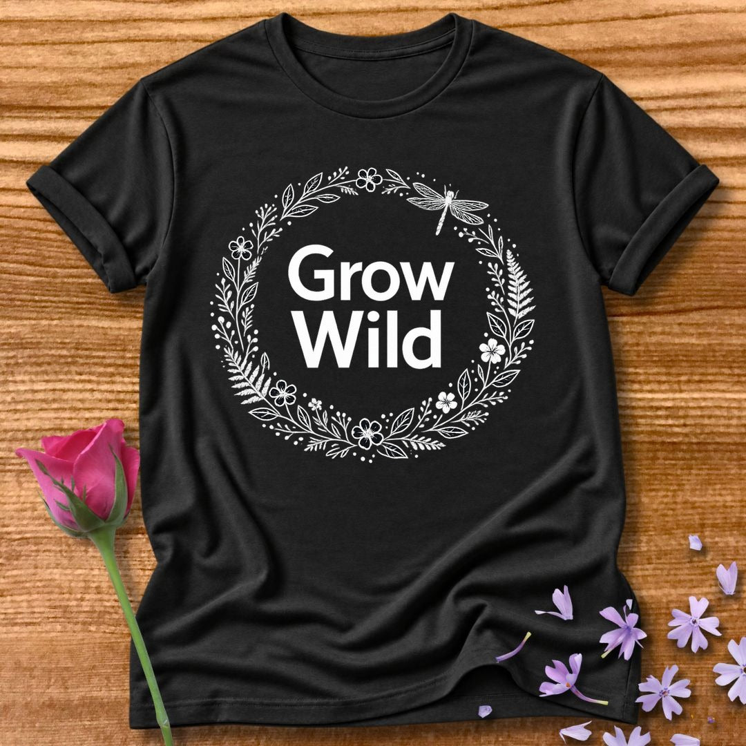 Grow Wild — Botanical Dragonfly Wreath in Black