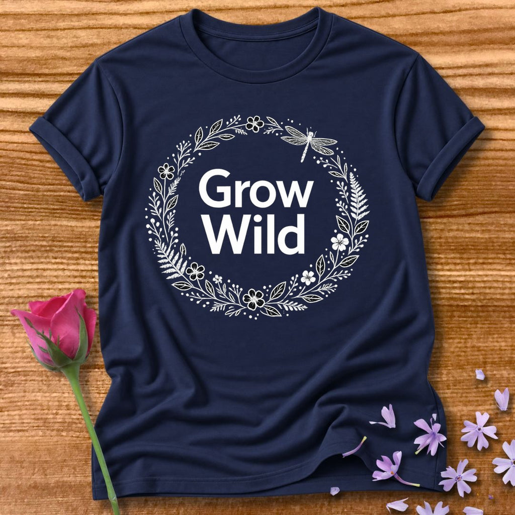 Grow Wild — Botanical Dragonfly Wreath in Navy