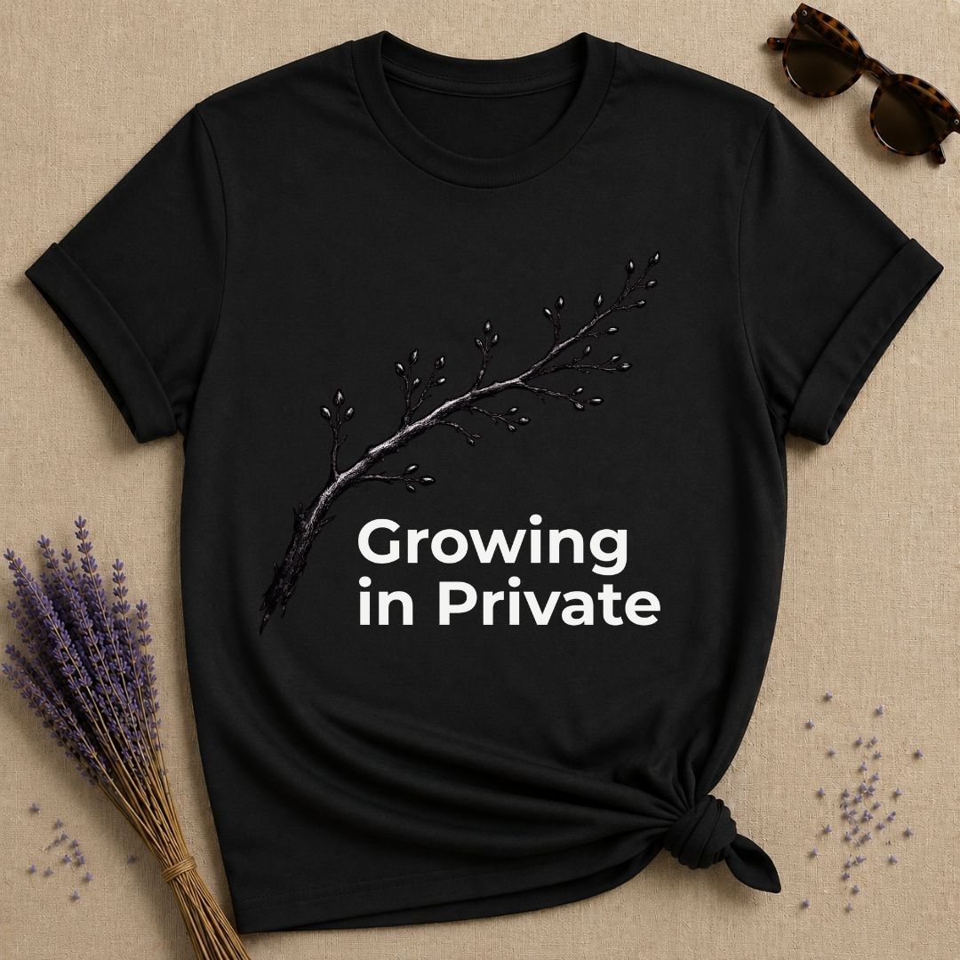 Growing in Private — Bare Branch Botanical T-Shirt for Women in Black