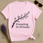 Growing in Private — Bare Branch Botanical T-Shirt for Women in Light Pink