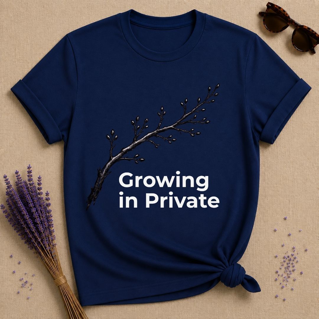 Growing in Private — Bare Branch Botanical T-Shirt for Women in Navy