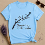 Growing in Private — Bare Branch Botanical T-Shirt for Women in Sky