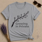 Growing in Private — Bare Branch Botanical T-Shirt for Women in Sport Grey