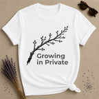 Growing in Private — Bare Branch Botanical T-Shirt for Women in White
