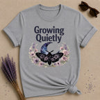 Growing Quietly — Celestial Moth Wreath T-Shirt for Women in Sport Grey