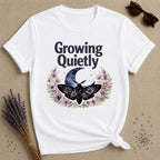 Growing Quietly — Celestial Moth Wreath T-Shirt for Women in White