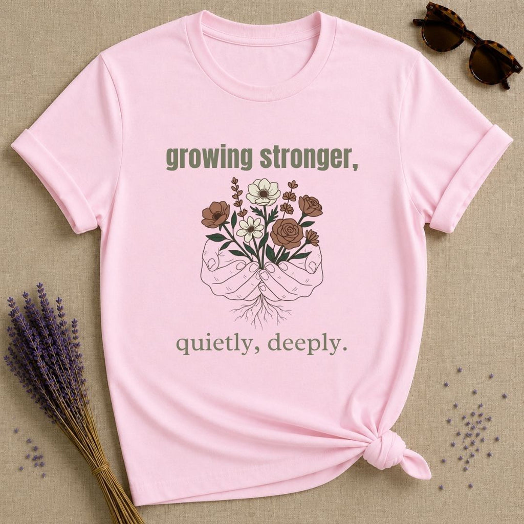 Growing Stronger botanical women's t-shirt