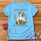 Husky — Born Soft Built Strong Vintage Aesthetic Animal in Sky
