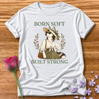 Husky — Born Soft Built Strong Vintage Aesthetic Animal in White