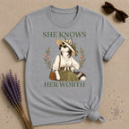 Husky She Knows Her Worth T-Shirt - Sport Grey
