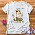 Husky — Still Smiling Still Going Vintage Aesthetic Animal in White