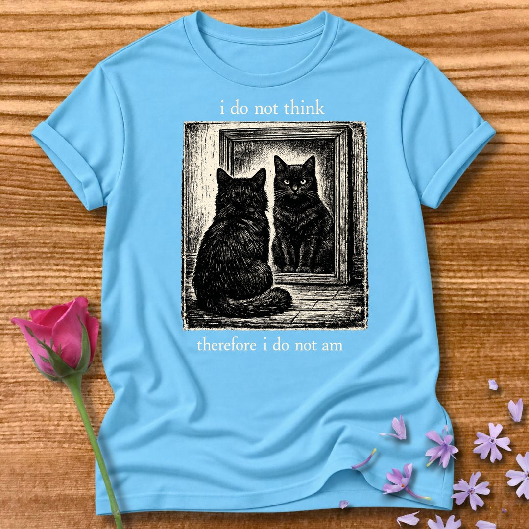 I Do Not Think Therefore I Do Not Am — Black Cat Humor in Sky
