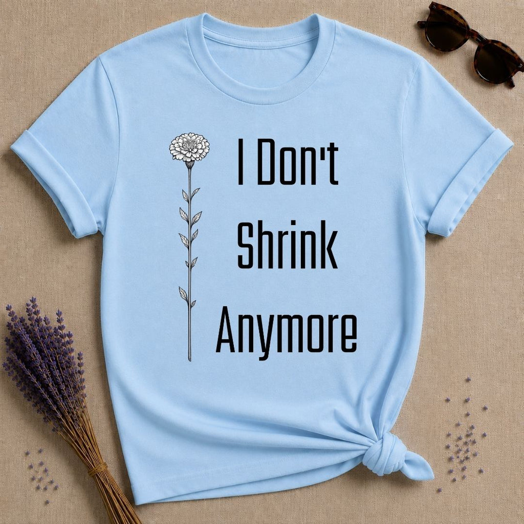 I Don't Shrink Anymore — Wildflower Botanical T-Shirt for Women in Light Blue