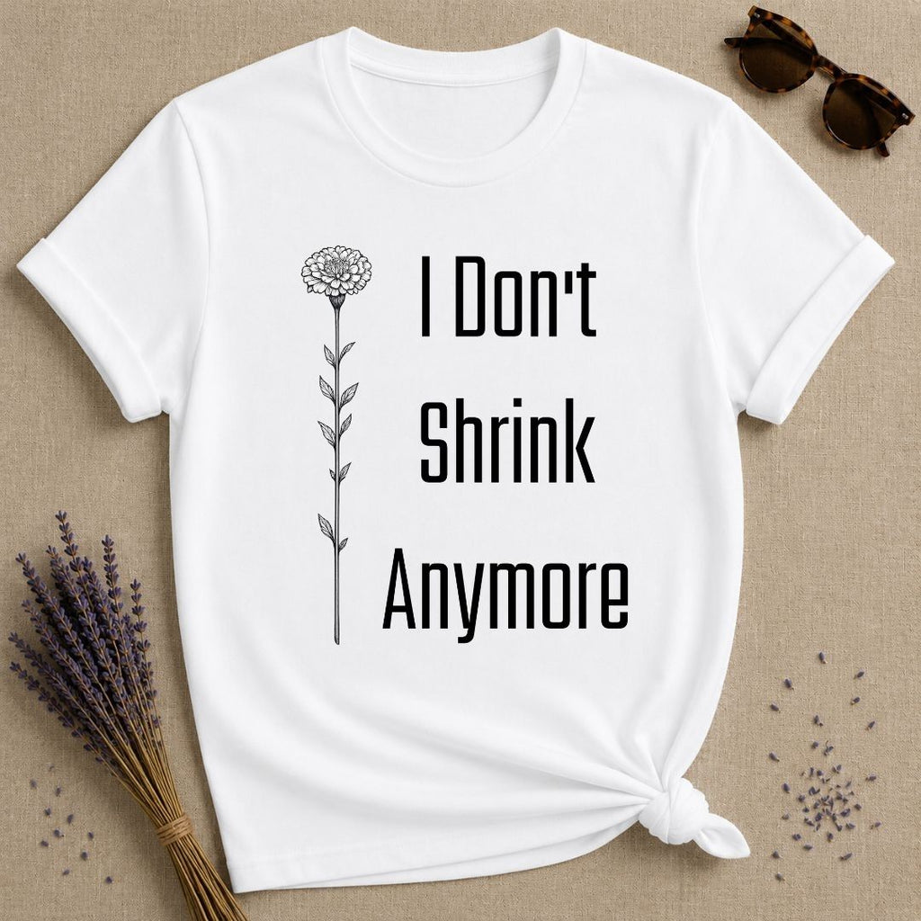 I Don't Shrink Anymore — Wildflower Botanical T-Shirt for Women in White