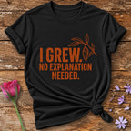 I Grew No Explanation Needed — Line Art Chrysalis T-Shirt for Women in Black
