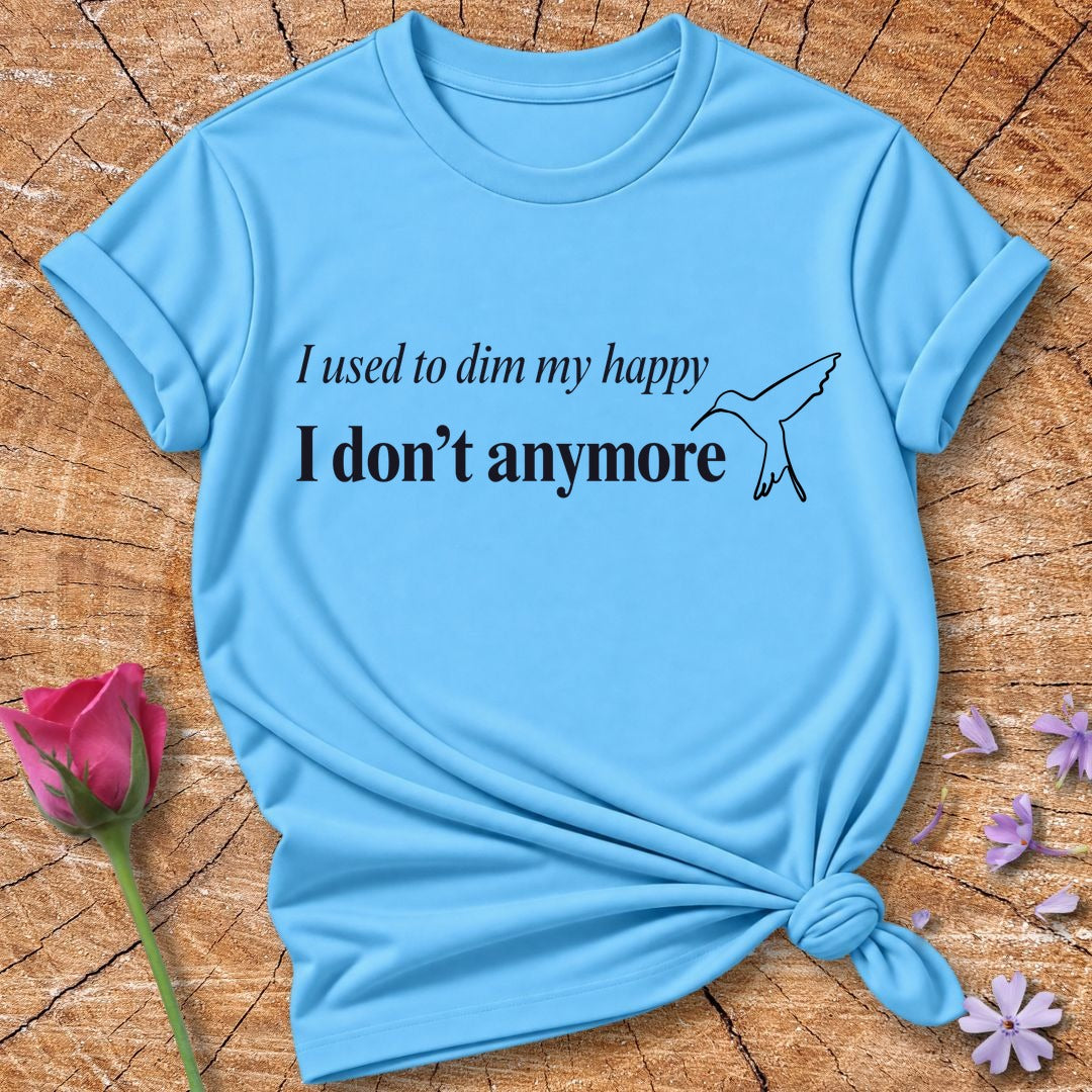 I Used to Dim My Happy, I Don't Anymore — Line Art Crane in Sky
