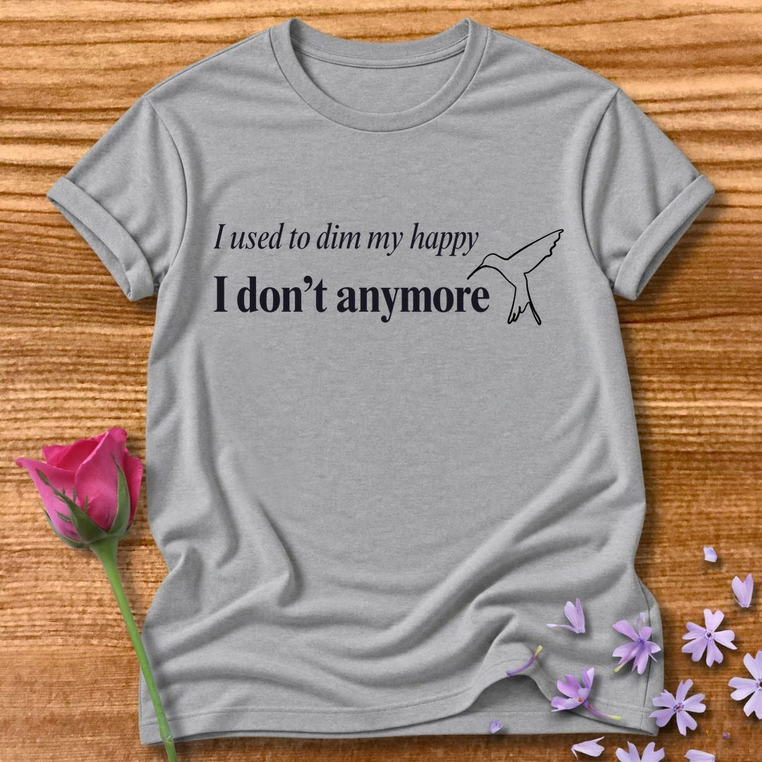 I Used to Dim My Happy, I Don't Anymore — Line Art Crane in Sport Grey