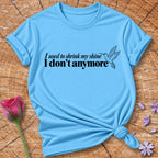 I Used to Shrink My Shine I Don't Anymore — Black Hummingbird T-Shirt for Women in Sky