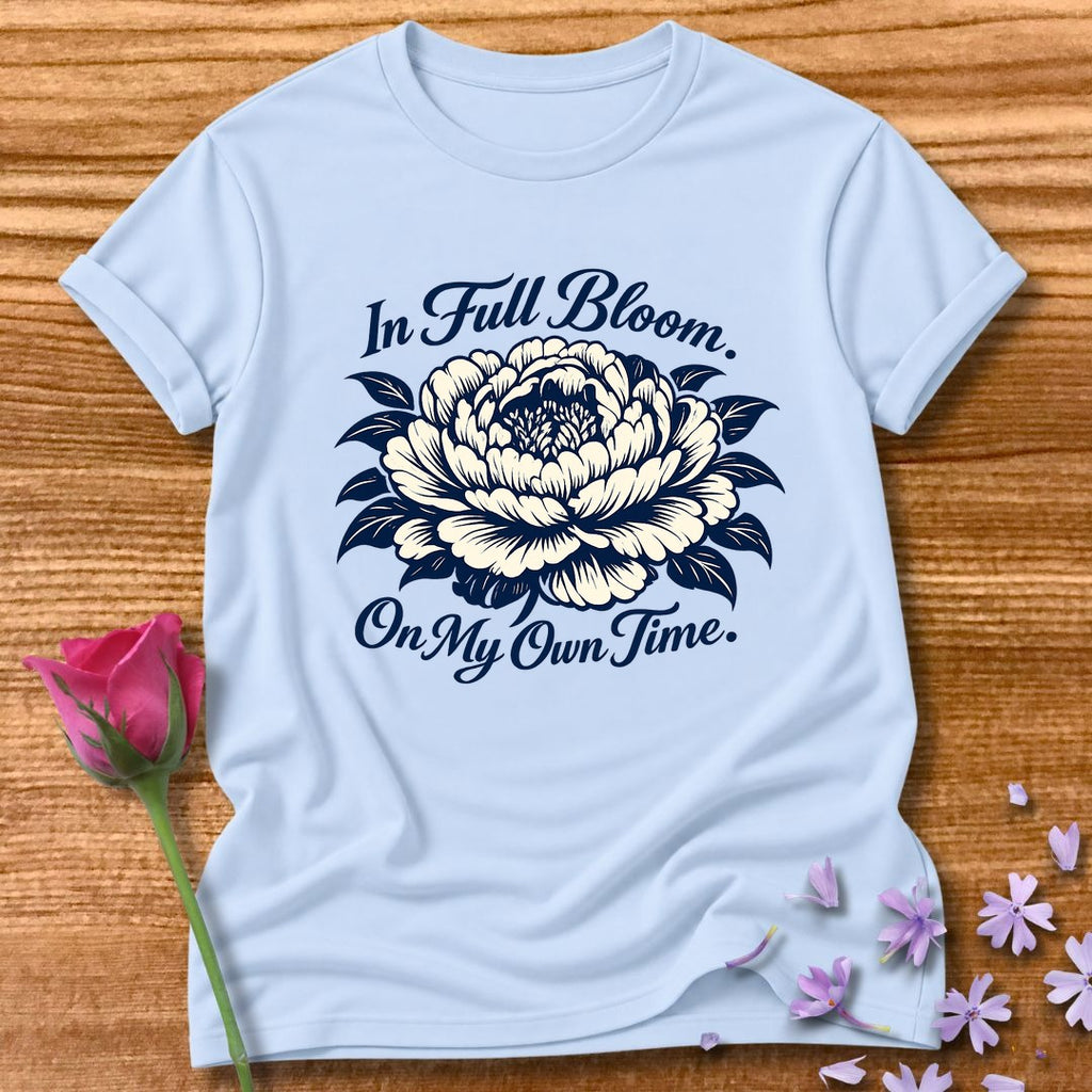 In Full Bloom — Botanical Peony in Light Blue