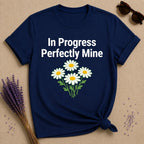 In Progress Perfectly Mine — Daisy Bouquet Growth T-Shirt for Women in Navy