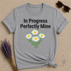 In Progress Perfectly Mine — Daisy Bouquet Growth T-Shirt for Women in Sport Grey