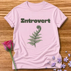 Introvert — Fern Botanical Graphic Tee for Women in Light Pink