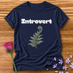 Introvert — Fern Botanical Graphic Tee for Women in Navy